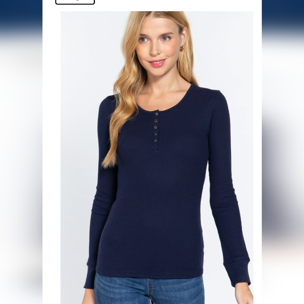 American living navy thermal with buttons